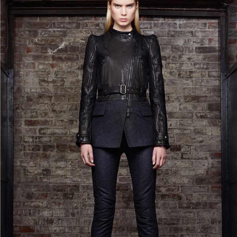 Diesel Black Gold Leather Jacket in Sleek Black WITH TAGS!